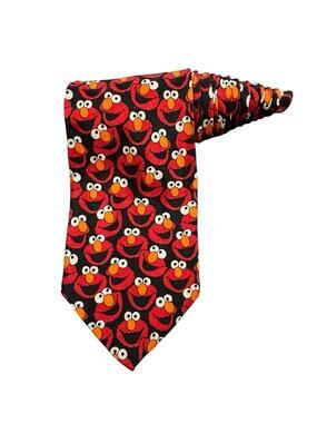 Sesame Street Elmo Faces Cartoon Vintage Novelty Necktie 100% Silk
